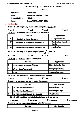 Đề trắc nghiệm Toán 10 - Chương 4 - Đại số